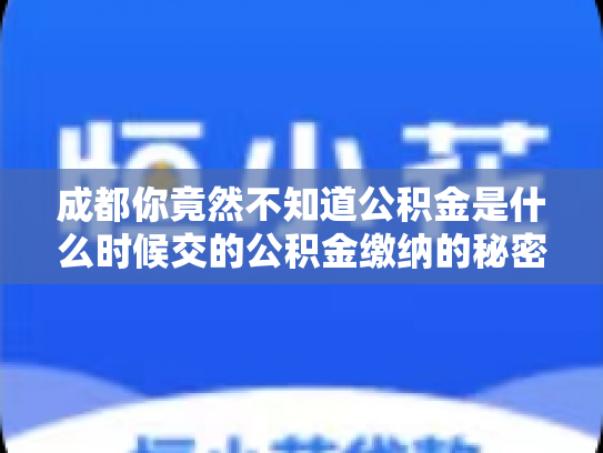 成都你竟然不知道公积金是什么时候交的公积金缴纳的秘密
