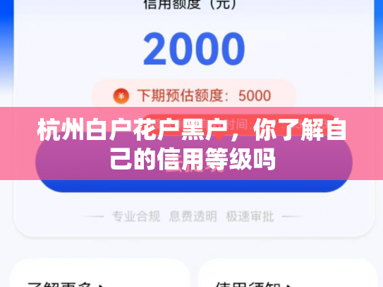 杭州白户花户黑户，你了解自己的信用等级吗