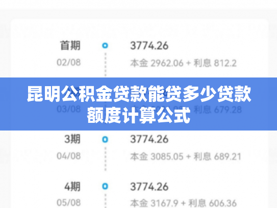 昆明公积金贷款能贷多少贷款额度计算公式