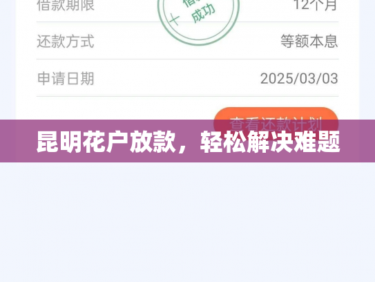 昆明花户放款，轻松解决难题