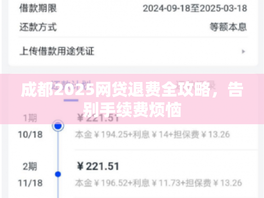 成都2025网贷退费全攻略，告别手续费烦恼