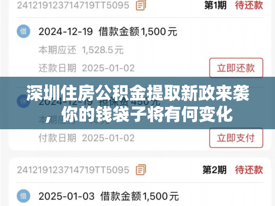 深圳住房公积金提取新政来袭，你的钱袋子将有何变化