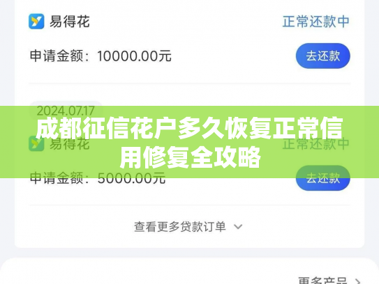 成都征信花户多久恢复正常信用修复全攻略