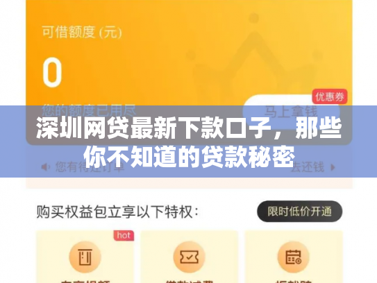 深圳网贷最新下款口子，那些你不知道的贷款秘密