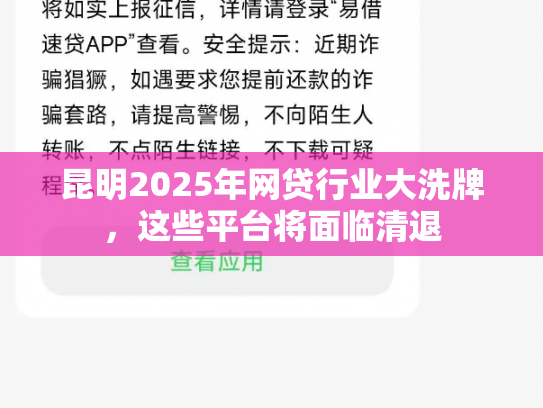 昆明2025年网贷行业大洗牌，这些平台将面临清退