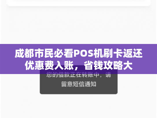 成都市民必看POS机刷卡返还优惠费入账，省钱攻略大