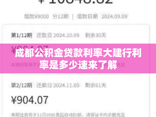 成都公积金贷款利率大建行利率是多少速来了解