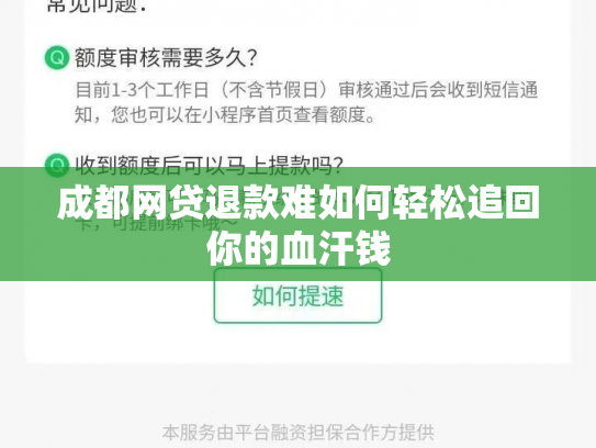 成都网贷退款难如何轻松追回你的血汗钱