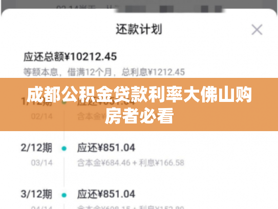成都公积金贷款利率大佛山购房者必看