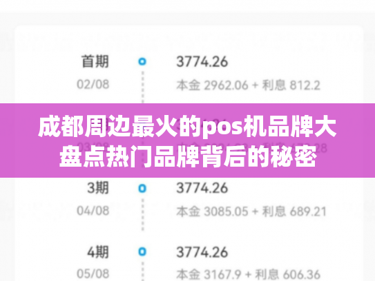 成都周边最火的pos机品牌大盘点热门品牌背后的秘密