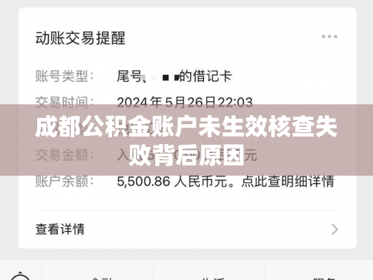 成都公积金账户未生效核查失败背后原因