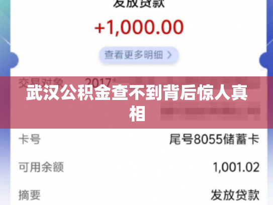 武汉公积金查不到背后惊人真相