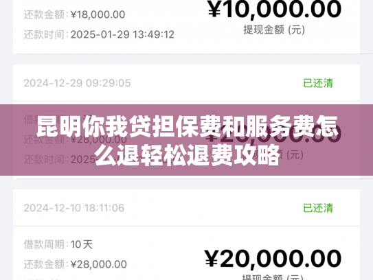 昆明你我贷担保费和服务费怎么退轻松退费攻略
