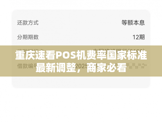重庆速看POS机费率国家标准最新调整，商家必看