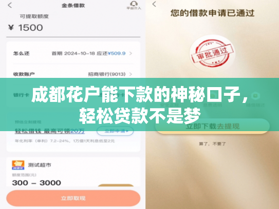 成都花户能下款的神秘口子，轻松贷款不是梦