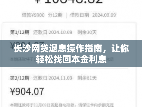 长沙网贷退息操作指南，让你轻松找回本金利息