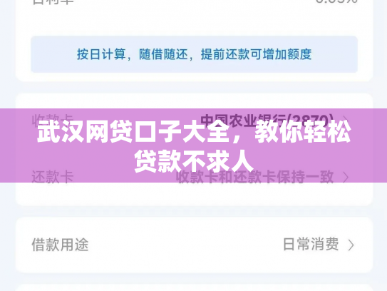 武汉网贷口子大全，教你轻松贷款不求人