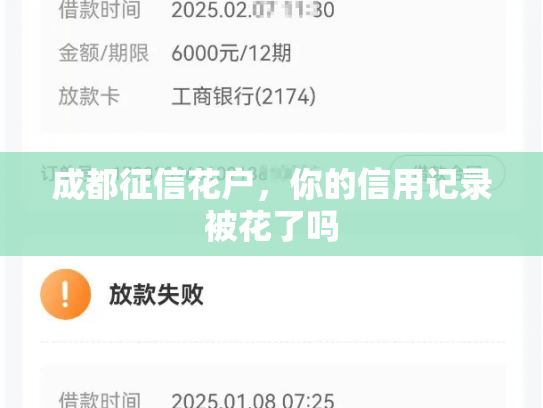 成都征信花户，你的信用记录被花了吗