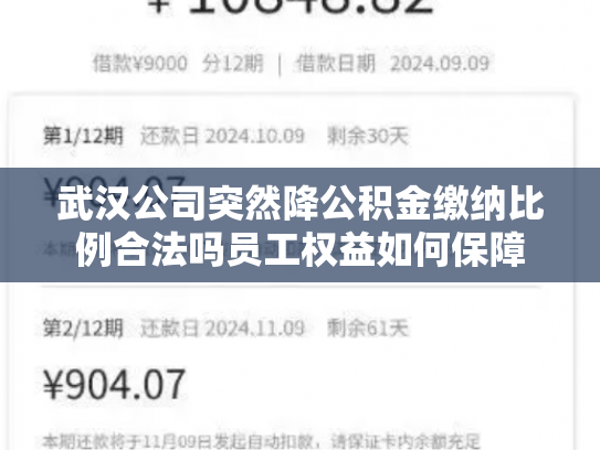 武汉公司突然降公积金缴纳比例合法吗员工权益如何保障