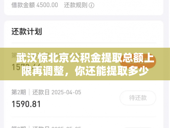 武汉惊北京公积金提取总额上限再调整，你还能提取多少