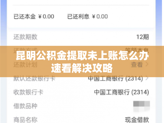 昆明公积金提取未上账怎么办速看解决攻略