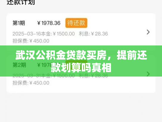 武汉公积金贷款买房，提前还款划算吗真相