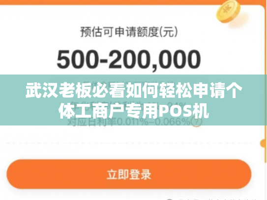 武汉老板必看如何轻松申请个体工商户专用POS机