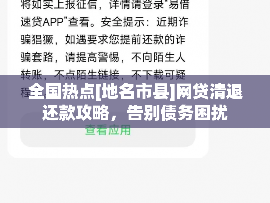 全国热点[地名市县]网贷清退还款攻略，告别债务困扰