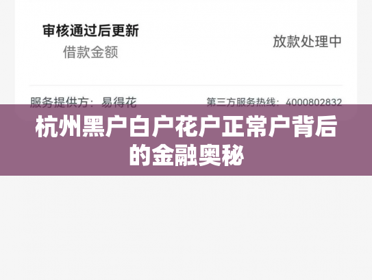 杭州黑户白户花户正常户背后的金融奥秘