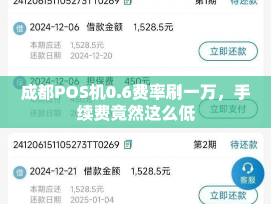 成都POS机0.6费率刷一万，手续费竟然这么低