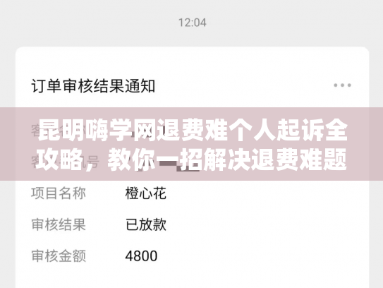 昆明嗨学网退费难个人起诉全攻略，教你一招解决退费难题