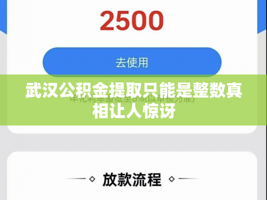 武汉公积金提取只能是整数真相让人惊讶