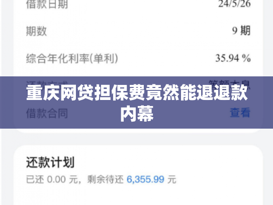 重庆网贷担保费竟然能退退款内幕