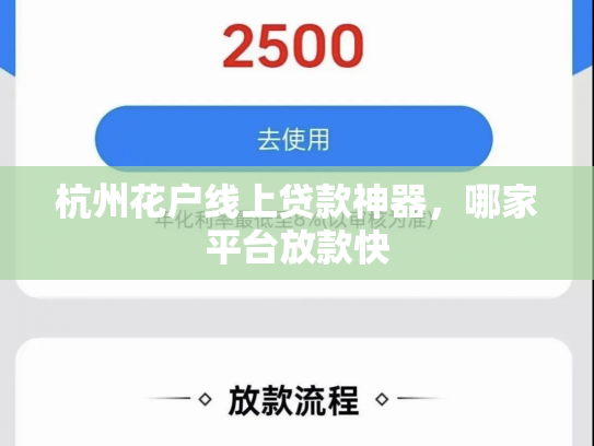 杭州花户线上贷款神器，哪家平台放款快