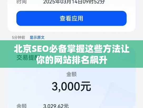 北京SEO必备掌握这些方法让你的网站排名飙升