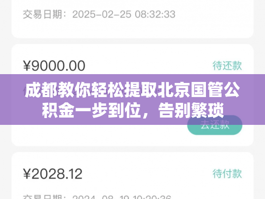 成都教你轻松提取北京国管公积金一步到位，告别繁琐