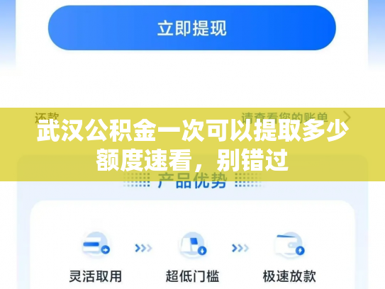武汉公积金一次可以提取多少额度速看，别错过