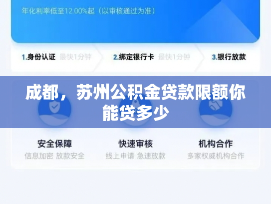 成都，苏州公积金贷款限额你能贷多少