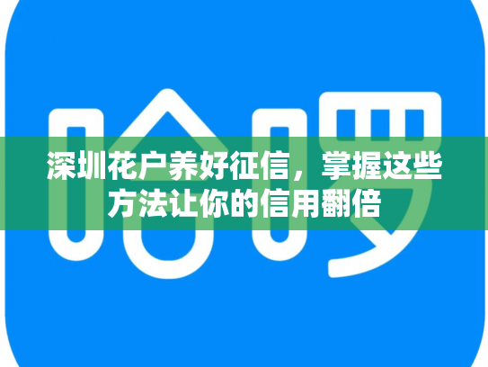 深圳花户养好征信，掌握这些方法让你的信用翻倍