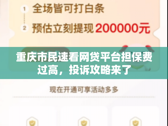 重庆市民速看网贷平台担保费过高，投诉攻略来了