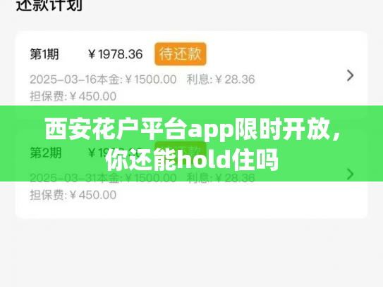 西安花户平台app限时开放，你还能hold住吗