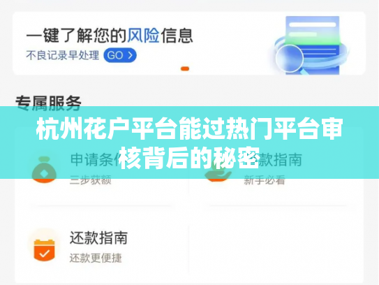 杭州花户平台能过热门平台审核背后的秘密