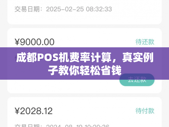 成都POS机费率计算，真实例子教你轻松省钱