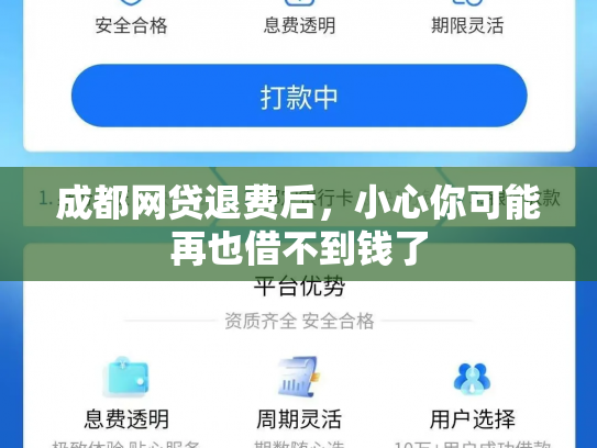 成都网贷退费后，小心你可能再也借不到钱了