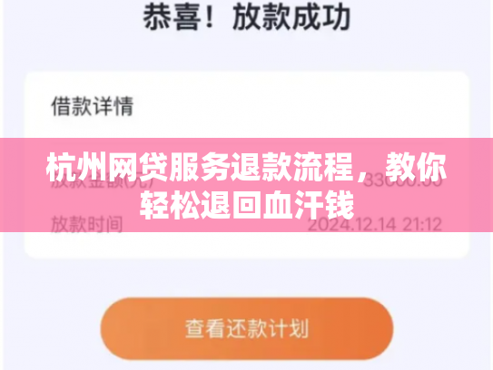杭州网贷服务退款流程，教你轻松退回血汗钱