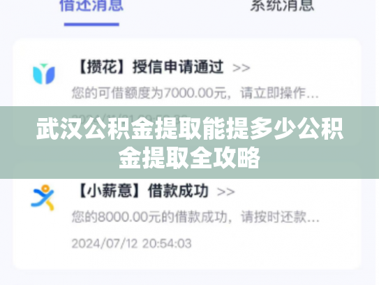 武汉公积金提取能提多少公积金提取全攻略