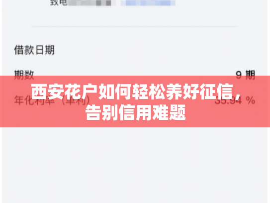 西安花户如何轻松养好征信，告别信用难题