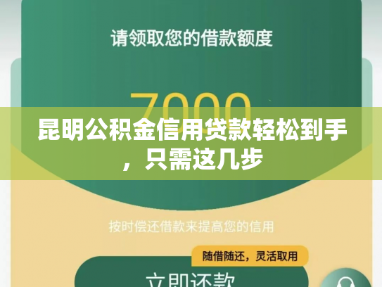 昆明公积金信用贷款轻松到手，只需这几步