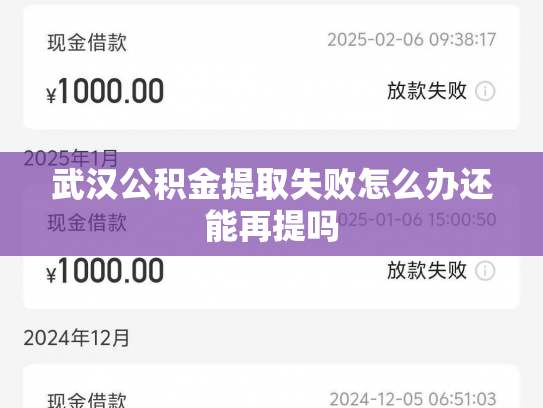 武汉公积金提取失败怎么办还能再提吗