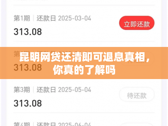 昆明网贷还清即可退息真相，你真的了解吗